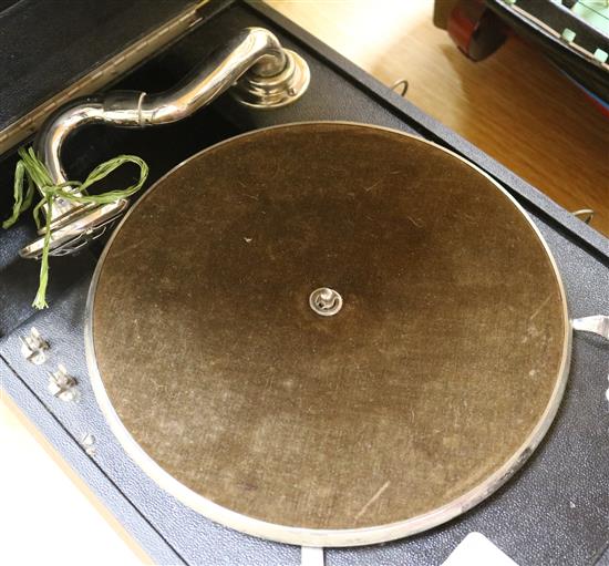 A gramophone and record